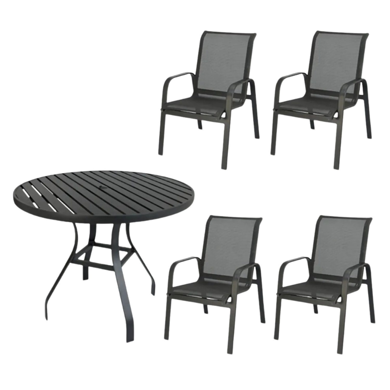 Mesa com 4 Cadeiras em Alumínio e Tela Sling Lótus Voratto Móveis - 2