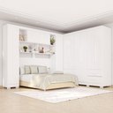 Ver imagem 3 de Guarda-roupa Casal Modulado Andorra 10 Portas 4 Gavetas com Pés Branco - Pnr Móveis