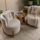 Ver imagem 7 de Kit 2 Poltronas Orgânica Curva Luna Boucle Bege - Montanaris Decor