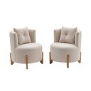 Ver imagem 1 de Kit 2 Poltronas Orgânica Curva Luna Boucle Bege - Montanaris Decor
