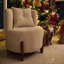 Ver imagem 6 de Kit 2 Poltronas Orgânica Curva Luna Boucle Bege - Montanaris Decor