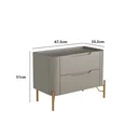 Ver imagem 3 de Mesa de Cabeceira 2 Gavetas L67,5 X A51cm Mdf