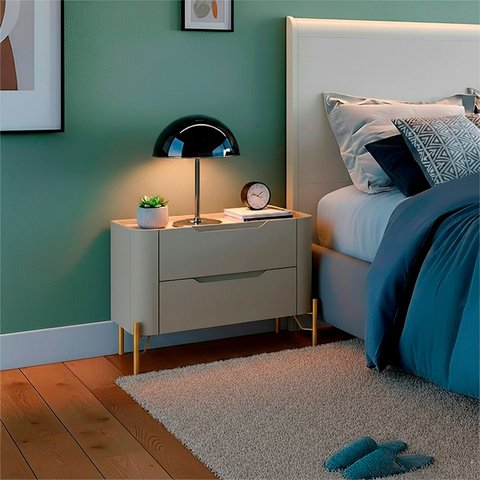 Mesa de Cabeceira 2 Gavetas L67,5 X A51cm Mdf