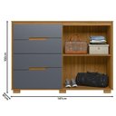 Ver imagem 4 de Guarda Roupa Casal Ms912 e Cômoda Texas Freijó Cinza – Moval