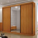 Ver imagem 4 de Guarda Roupa Casal 3 Portas San Marino Gold 6 Gavetas Cinamomo com Espelho - Leifer