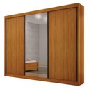 Ver imagem 1 de Guarda Roupa Casal 3 Portas San Marino Gold 6 Gavetas Cinamomo com Espelho - Leifer