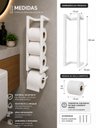 Ver imagem 3 de Porta Papel Higiênico Parede Papeleira Moderno Branco