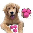 Ver imagem 1 de Kit 3 Brinquedo Cachorro Bolinha Maciça Lisa Para Cães 70mm Cor: Rosa