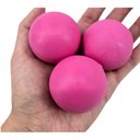 Ver imagem 3 de Kit 3 Brinquedo Cachorro Bolinha Maciça Lisa Para Cães 70mm Cor: Rosa