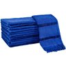 Kit 12 Toalhas Social Bordar Ponto Cruz Escola de Mão Perfeito Estilo Azul Marinho - 1