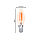 Ver imagem 2 de Lâmpada Led Nordecor Filamento Vela C35 4w E14 Bivolt 2400k Branco Quente 1047