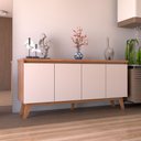 Ver imagem 1 de Balcão Buffet Safira Avanti 4 Portas Mel/Off White - Panorama Móveis