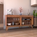 Ver imagem 2 de Balcão Buffet Safira Avanti 4 Portas Mel/Off White - Panorama Móveis
