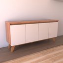 Ver imagem 6 de Balcão Buffet Safira Avanti 4 Portas Mel/Off White - Panorama Móveis