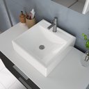 Ver imagem 3 de Kit Gabinete Banheiro Rubi 80cm - Gabinete + Cuba + Espelheira - Branco / Preto