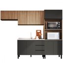 Ver imagem 2 de Cozinha Compacta Mogno 9 Portas 3 Gavetas Montana/grafite - Quiditá Móveis