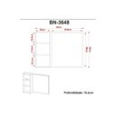 Ver imagem 3 de Gabinete de Banheiro Balcão Suspenso Bn3646 e Balcão C/ Rodízios Bn3647 60cm e Armário C/