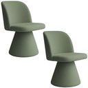 Ver imagem 1 de Kit 02 Cadeiras de Jantar Giratória Liz Bouclé Verde Claro - Nexta Casa