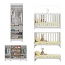 Ver imagem 5 de Quarto de Bebê Completo C/ Berço Americano 3 em 1 Colchão Fofura Multimóveis Mp4673 Branco/off
