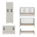 Ver mais imagens de Quarto de Bebê Completo C/ Berço Americano 3 em 1 Colchão Fofura Multimóveis Mp4673 Branco/off