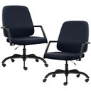 Ver imagem 1 de Kit 02 Cadeiras Executiva Diretor Base Giratória Hub F02 Sintético Azul - Lyam Decor
