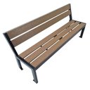 Ver imagem 1 de Bando de Jardim de Madeira Plástica Steel 150cm com Encosto