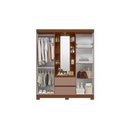 Ver imagem 2 de Guarda Roupa com Espelho Olímpia 4 Portas e 2 Gavetas - Nogueira Cappuccino - Albatroz