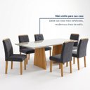 Ver mais imagens de Conjunto Sala de Jantar 6 Lugares Retangular Tampo Vidro MDF 160x80cm Mesa Lyra e Cadeiras Carol