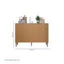 Ver imagem 3 de Balcão 3 Portas 1 Gaveta 120cm Soul Marrom/Freijó/Caramelo