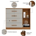 Ver imagem 4 de Cômoda Sapateira 4 Gavetas 1 Porta Genova Plus Zanzini Madeira Off White