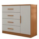 Ver imagem 2 de Cômoda Sapateira 4 Gavetas 1 Porta Genova Plus Zanzini Madeira Off White