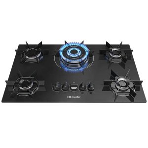 Cooktop 5 Bocas Mueller Mcg5bc Tripla Chama Preto Bivolt