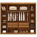 Ver imagem 3 de Guarda Roupa Casal Sienna 2 Portas 4 Gavetas com Espelho Cinamomo - Novo Horizonte