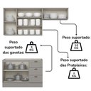 Ver imagem 5 de Cozinha Modulada 3 Portas Balcao sem Tampo 200 Cm Americana Cinza Henn