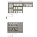 Ver imagem 4 de Cozinha Modulada 3 Portas Balcao sem Tampo 200 Cm Americana Cinza Henn