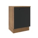 Ver imagem 1 de Balcão Armário de Cozinha 60 cm 1 Porta Rustic/Preto Agata Madesa