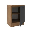 Ver imagem 5 de Balcão Armário de Cozinha 60 cm 1 Porta Rustic/Preto Agata Madesa