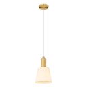 Ver imagem 1 de Pendente Pipe Dourado e Branco Bella para 1 Lâmpada E-14 para Salas e Quartos - Me001w