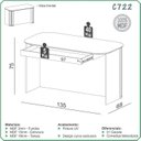 Ver imagem 6 de Conjunto 2 Peças com Mesa de Escritório Ripada 135cm com Gaveta e Estante 2 Portas Espresso Móveis Preto Fosco Freijó