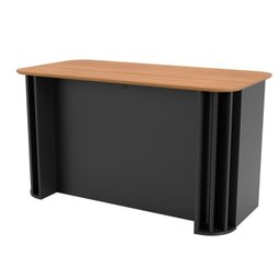Kit 2 Peças com Mesa de Escritório Ripada 135cm com Gaveta e Estante 2 Portas Espresso Móveis - 4 Kit 2 Peças com Mesa de Escritório Ripada 135cm com Gaveta e Estante 2 Portas Espresso Móveis - 4