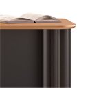 Ver imagem 5 de Conjunto 2 Peças com Mesa de Escritório Ripada 135cm com Gaveta e Estante 2 Portas Espresso Móveis Preto Fosco Freijó