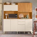 Ver imagem 7 de Cozinha Compacta Pitaya 7 Portas 2 Gavetas - Cinamon Touch/Off White