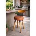 Ver imagem 4 de Banqueta Baixa 2un Encosto Ergonomico P/ Cozinhas Pé Palito Bancos Ilhas Bancadas Madeira Marrom