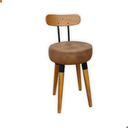 Ver imagem 3 de Banqueta Baixa 2un Encosto Ergonomico P/ Cozinhas Pé Palito Bancos Ilhas Bancadas Madeira Marrom