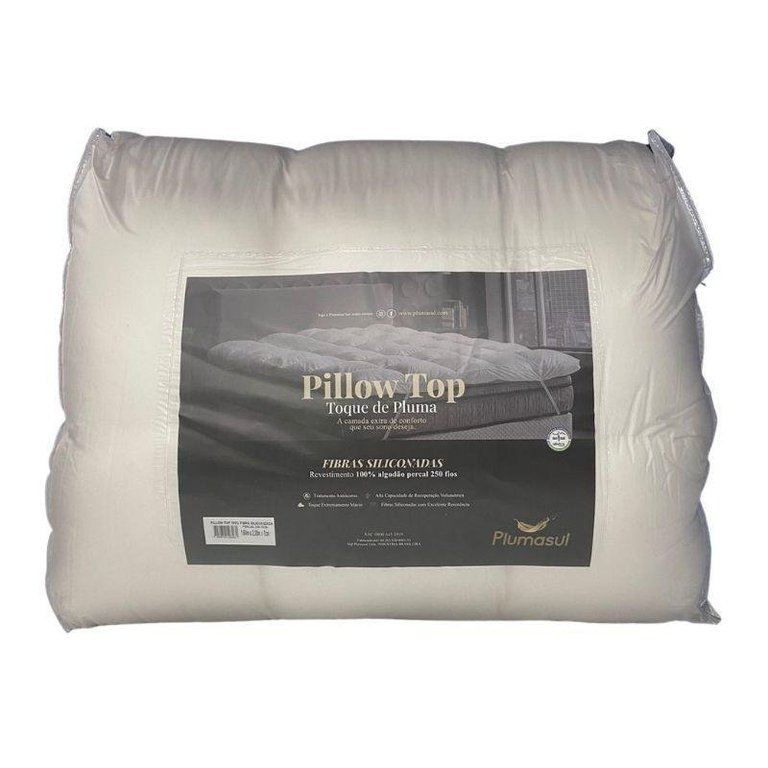 Pillow Top De Fibras Siliconizadas Plumasul 090X190X007