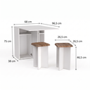Ver imagem 3 de Conjunto Mesa Dobrável com 2 Banquetas BA500 Branco