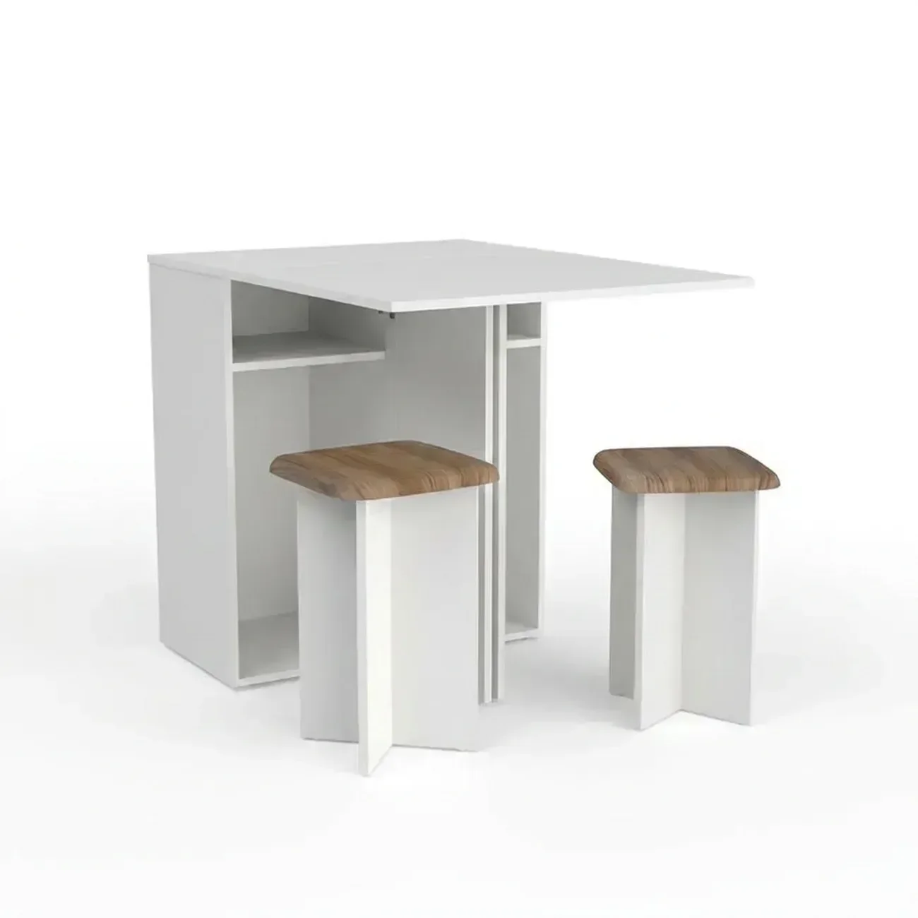Ver imagem 2 de Conjunto Mesa Dobrável com 2 Banquetas BA500 Branco