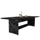 Ver imagem 4 de Mesa de Jantar 220cm 8 Lugares Grande Estampa Marmorizada Moderna:preto