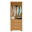 Ver imagem 3 de Guarda Roupa Solteiro 2 Portas Cabideiro 3 Gavetas Framar:naturalle