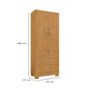 Ver imagem 4 de Guarda Roupa Solteiro 2 Portas Cabideiro 3 Gavetas Framar:naturalle